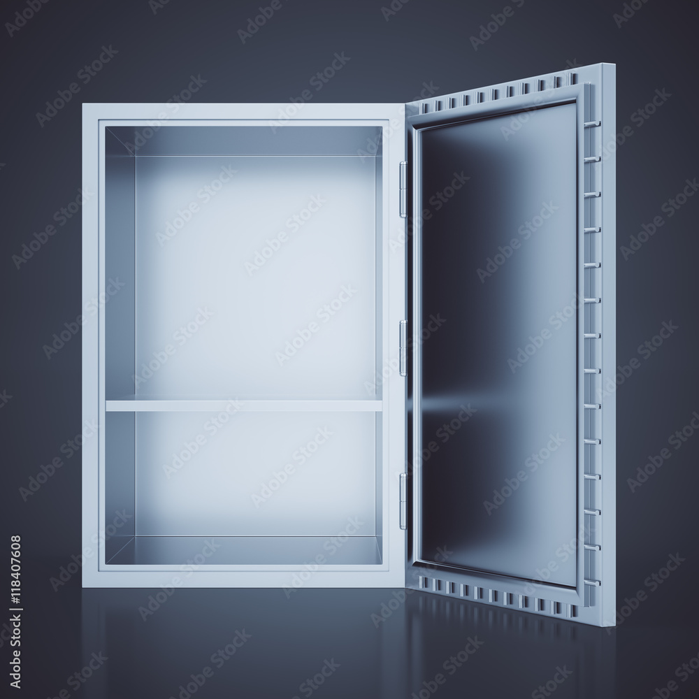 Poster empty safe box frontview