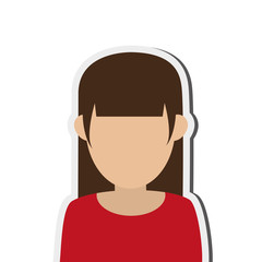 flat design faceless woman portrait icon vector illustration