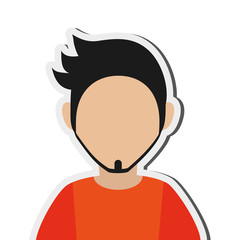 flat design bearded faceless man portrait icon vector illustration