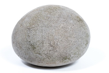 Natural stone of rounded shape on white background