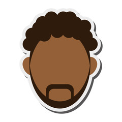 flat design dark skin faceless man portrait icon vector illustration
