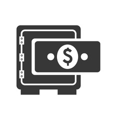 strongbox bill money financial commerce icon. Flat and Isolated design. Vector illustration