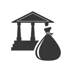 money bag bank financial commerce icon. Flat and Isolated design. Vector illustration