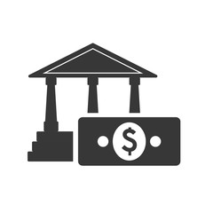 bank bill  money financial commerce icon. Flat and Isolated design. Vector illustration