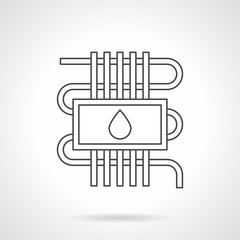 Obraz premium Water underfloor heating flat line vector icon