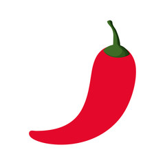 flat design red chili pepper icon vector illustration
