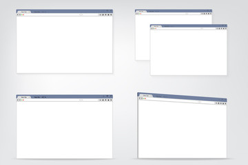 Set of flat internet browser windows with copy space for your text.