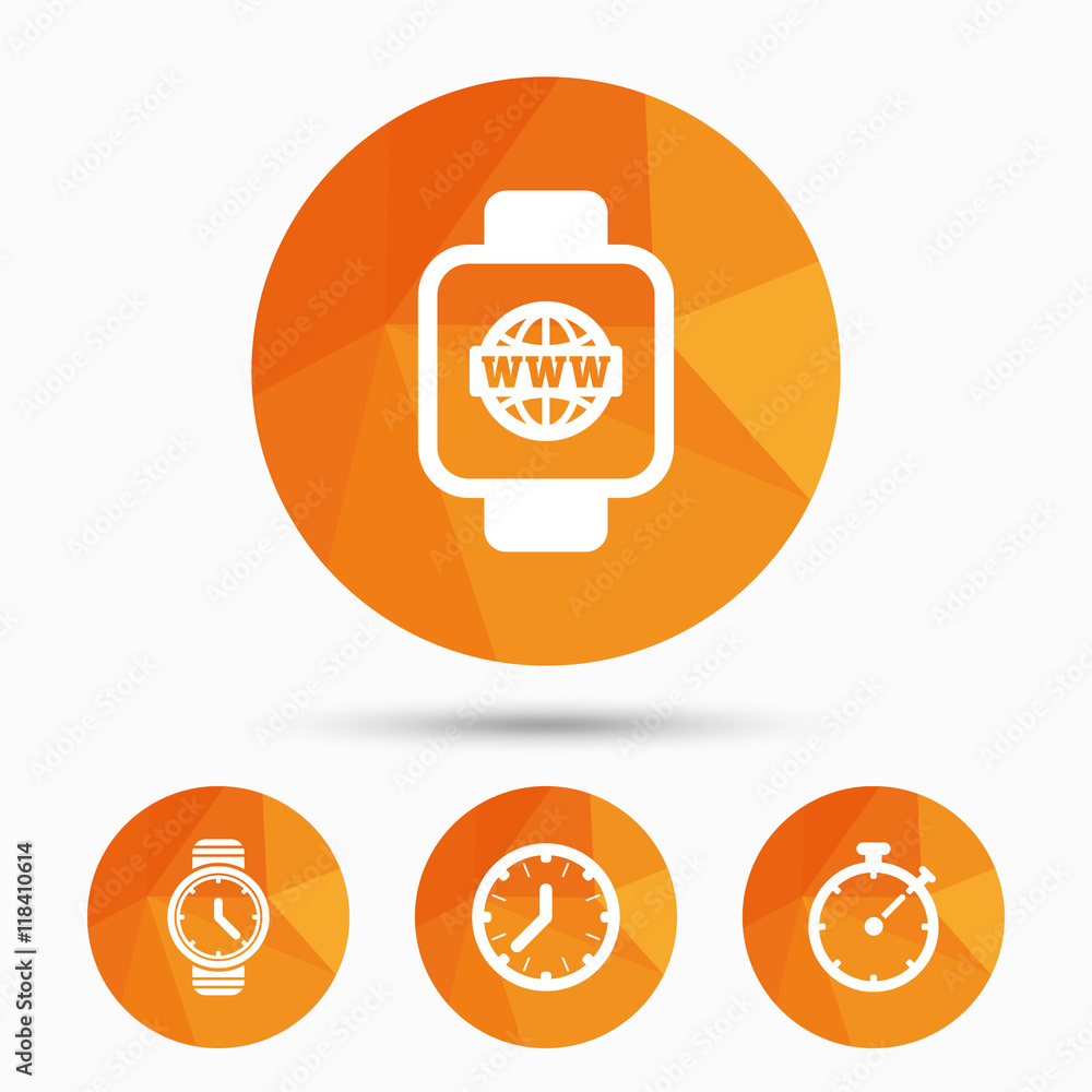 Poster smart watch. mechanical clock time and timer.