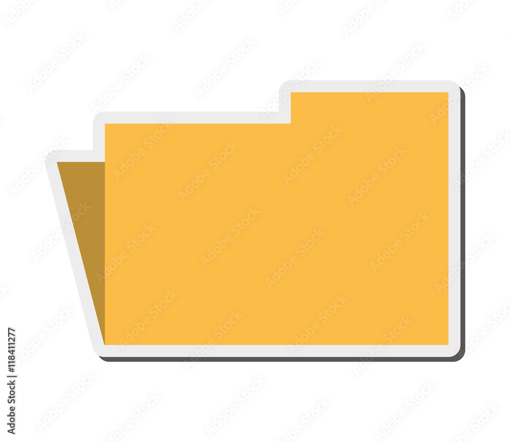 Poster flat design file folder icon vector illustration
