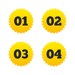 Step one, two, three icons. Sequence of options.