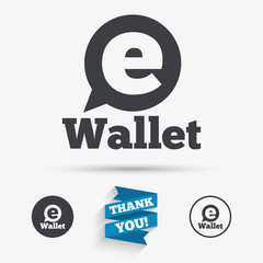 eWallet sign icon. Electronic wallet symbol.