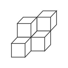 flat design 3d cubes icon vector illustration