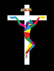 Jesus Christ on Modern Cross, art vector design