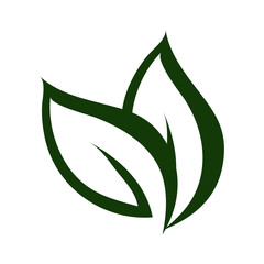 flat design abstract leaves nature icon vector illustration