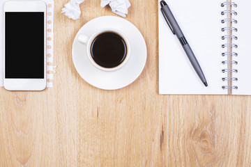 Office desktop with items