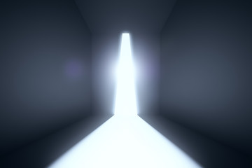 Concrete room with abstract light