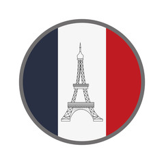 flat design french emblem icon vector illustration