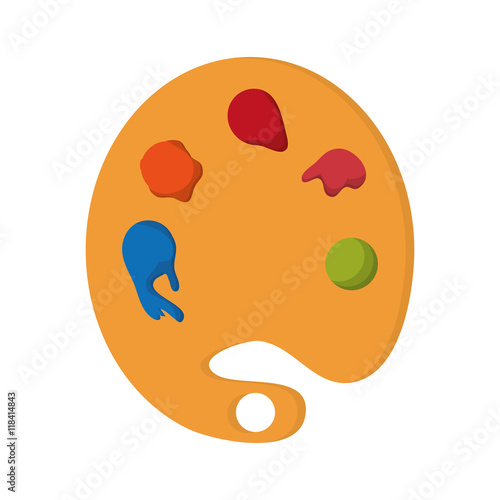 "flat design paint pallet icon vector illustration" Stock image and