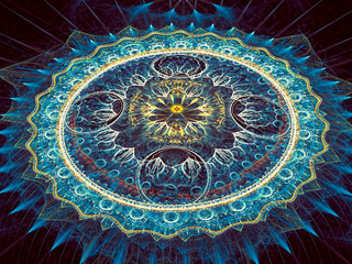 Abstract fractal mandala - digitally generated image