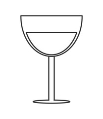 flat design glass of wine icon vector illustration
