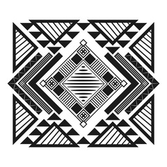 flat design tribal geometric pattern icon vector illustration