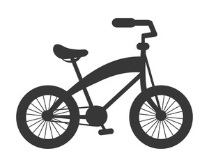 flat design single bike icon vector illustration