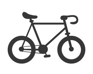 flat design single bike icon vector illustration