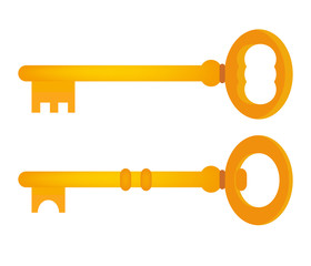 Set gold key vector, vintage illustration eps, jpg.