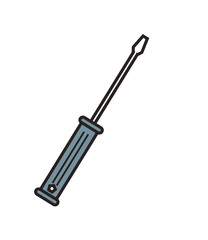 flat design single screwdriver icon vector illustration