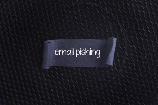 Black papper with iemail pishing on black texture background
