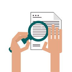 flat design paper document examination icon vector illustration