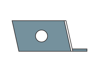 flat design laptop rearview icon vector illustration