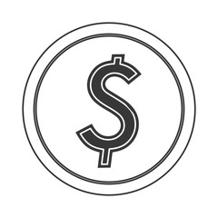 flat design dollar coin icon vector illustration