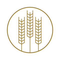 flat design wheat ear icon vector illustration