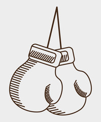 glove boxing sport training icon. black white and flat design. Vector illustration