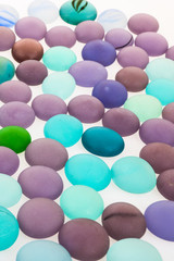 Colorful Glass cubes isolated on white background.