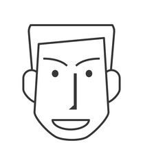 flat design face of man icon vector illustration