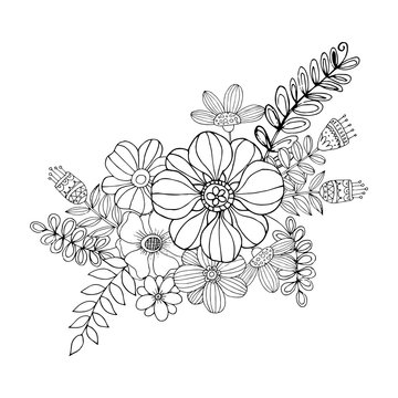 Flower doodle drawing freehand vector