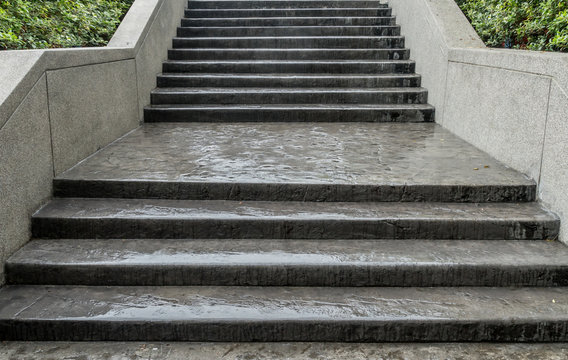 Perspective of concrete staircase
