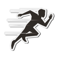 flat design running man icon vector illustration