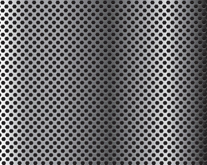 Metal Hexagon Grid on Black Background. Vector Illustration
