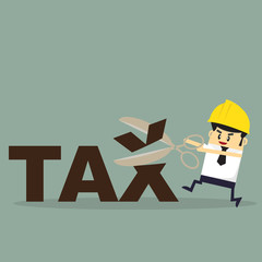 Foreman tax payment deduction. Business Concept vector Illustration.