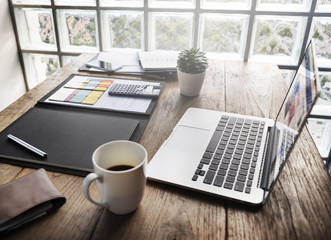 Fototapeta premium Business Objects Office Workspace Desk Concept