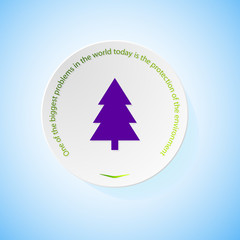 Environmental icons depicting fir-tree with shadow