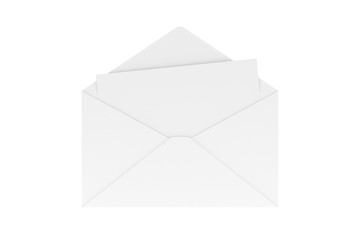 Blank Letter in Envelop Isolated on White, 3D Rendering