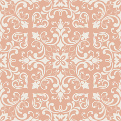 Seamless damask pattern. Endless pattern can be used for ceramic tile, wallpaper, linoleum, web page background.