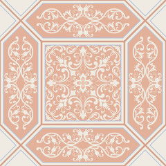 Seamless damask pattern. Endless pattern can be used for ceramic tile, wallpaper, linoleum, web page background.