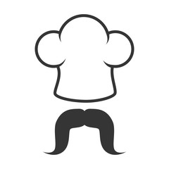 chef asian mustache hat cooker kitchen food vector illustration isolated