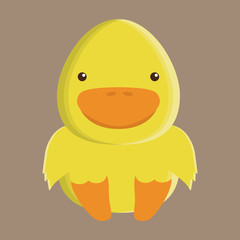 Obraz premium duck animal cute little cartoon icon. Colorful and flat design. Vector illustration