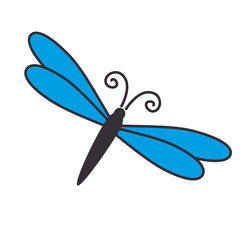 dragonfly wing insect fairy antenna flies nature animal vector illustration isolated